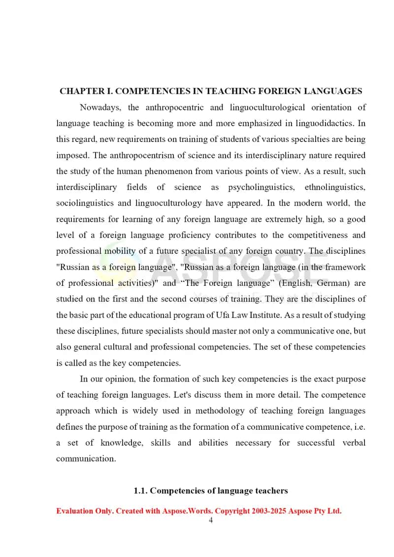 COMPETENCIES IN TEACHING FOREIGN LANGUAGES 4