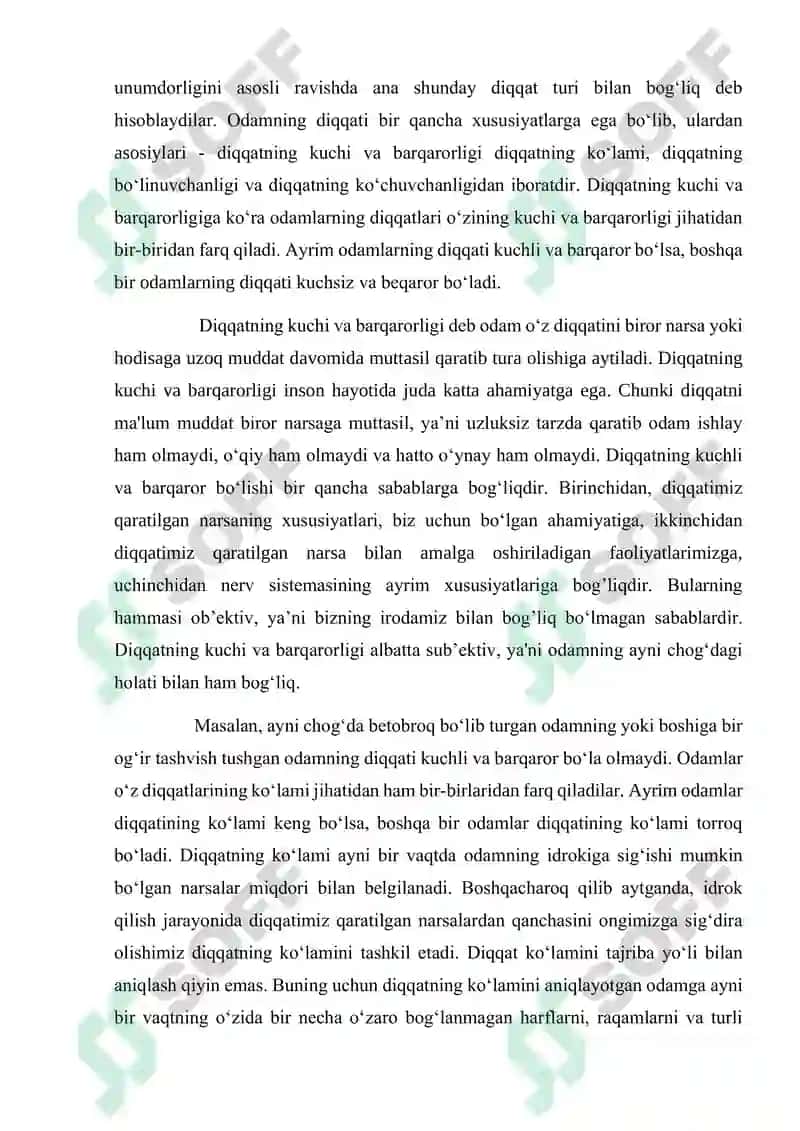 Diqqatning o’ziga xos xususiyatlari 4