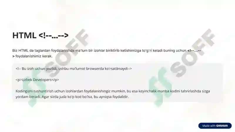HTML haqida tuliq slayd 4