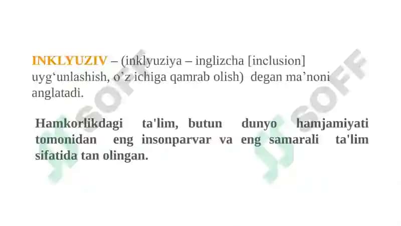 Umumiy va maxsus ta’limda  inklyuziv ta’limni joriy etish fanining nazariy  asoslari 5