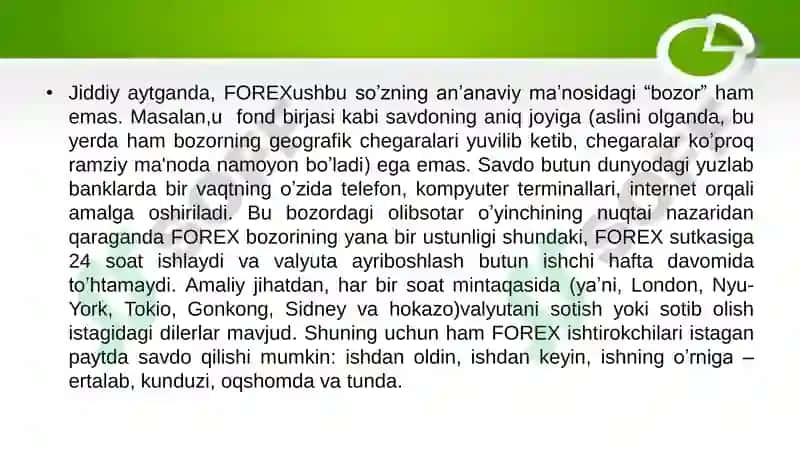 Xalqaro bozorda FOREX 5
