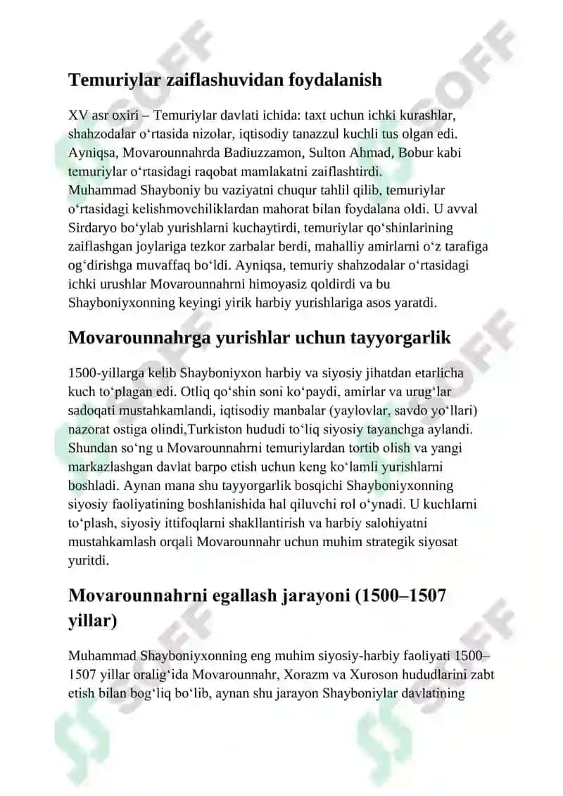 Shayboniyxonning siyosiy faoliyati. 5