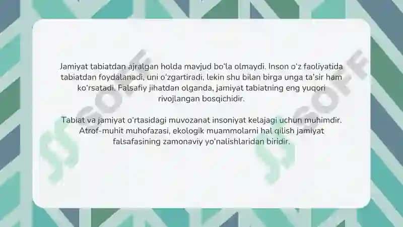 Jamiyat falsafasi 6