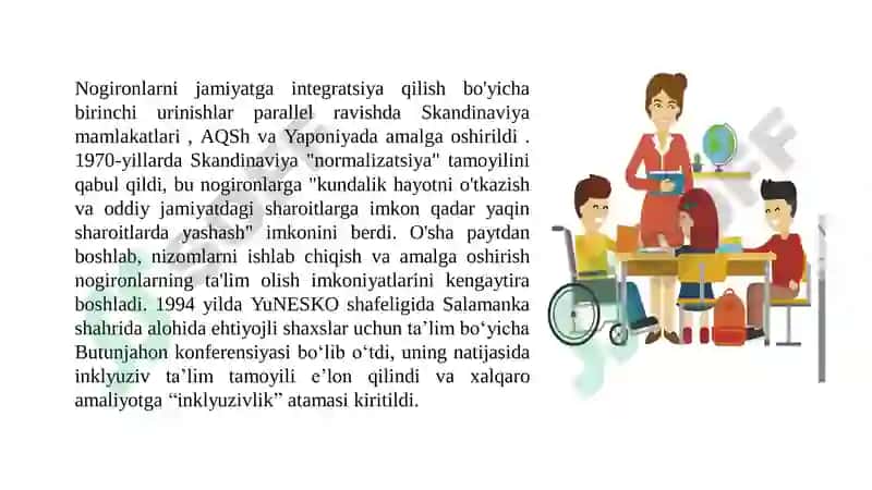 Umumiy va maxsus ta’limda  inklyuziv ta’limni joriy etish fanining nazariy  asoslari 6