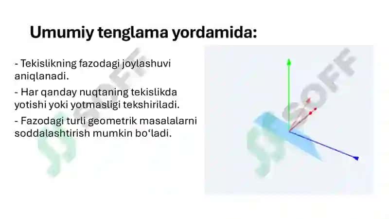 Tekislikning turli tenglamalari 6