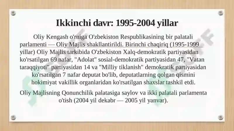 O'zbekistonning eng yangi tarixi fanidan taqdimoti 7