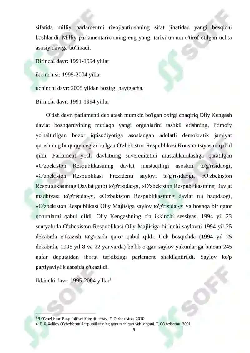 O’zbekiston Respublikasida Parlament faoliyati 8