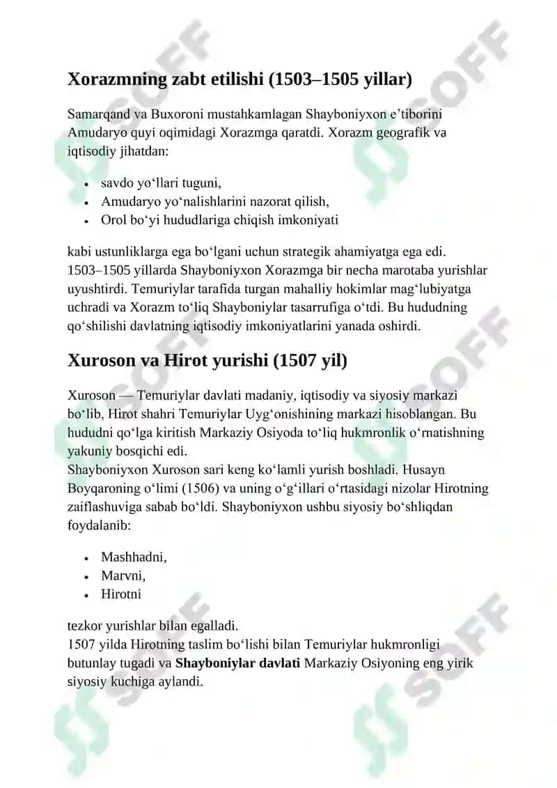 Shayboniyxonning siyosiy faoliyati. 8