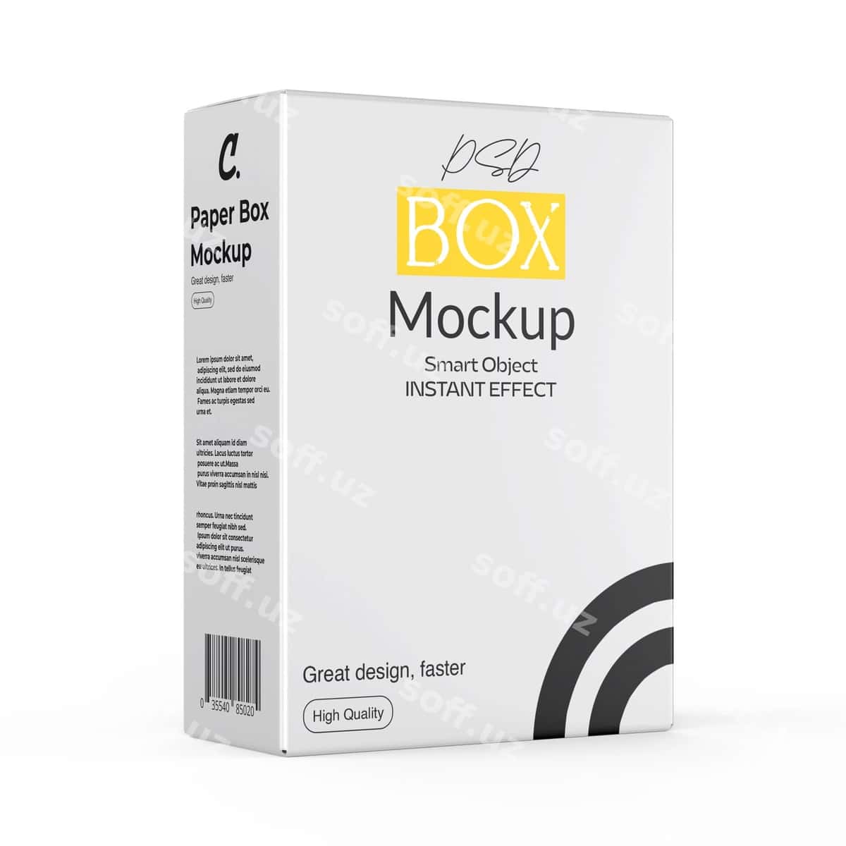 Qog'oz qutisi mockup | Paper box mockup 1