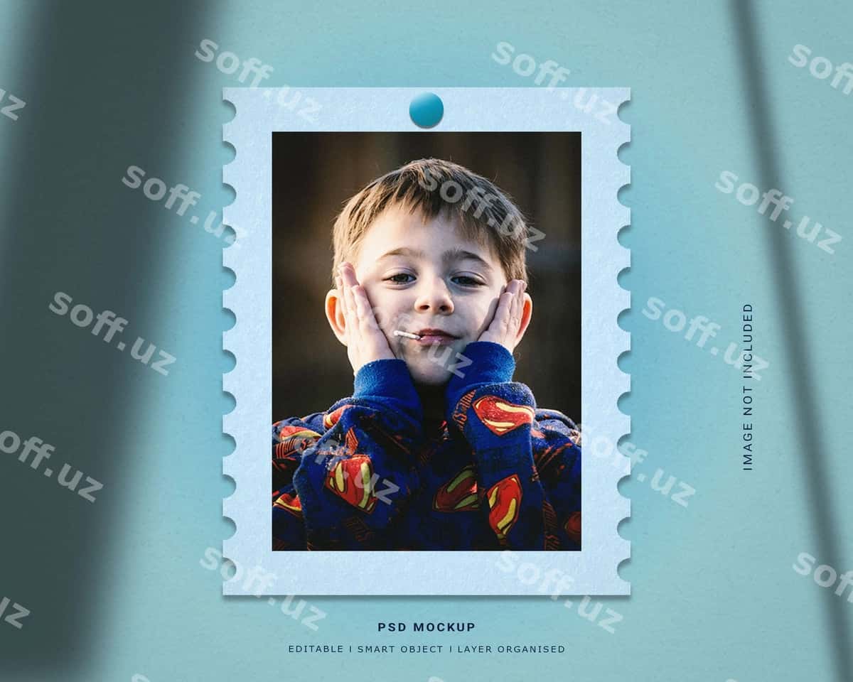 Qog'oz fotosurat ramkasi mockup shabloni | Paper photo frame mockup template 1