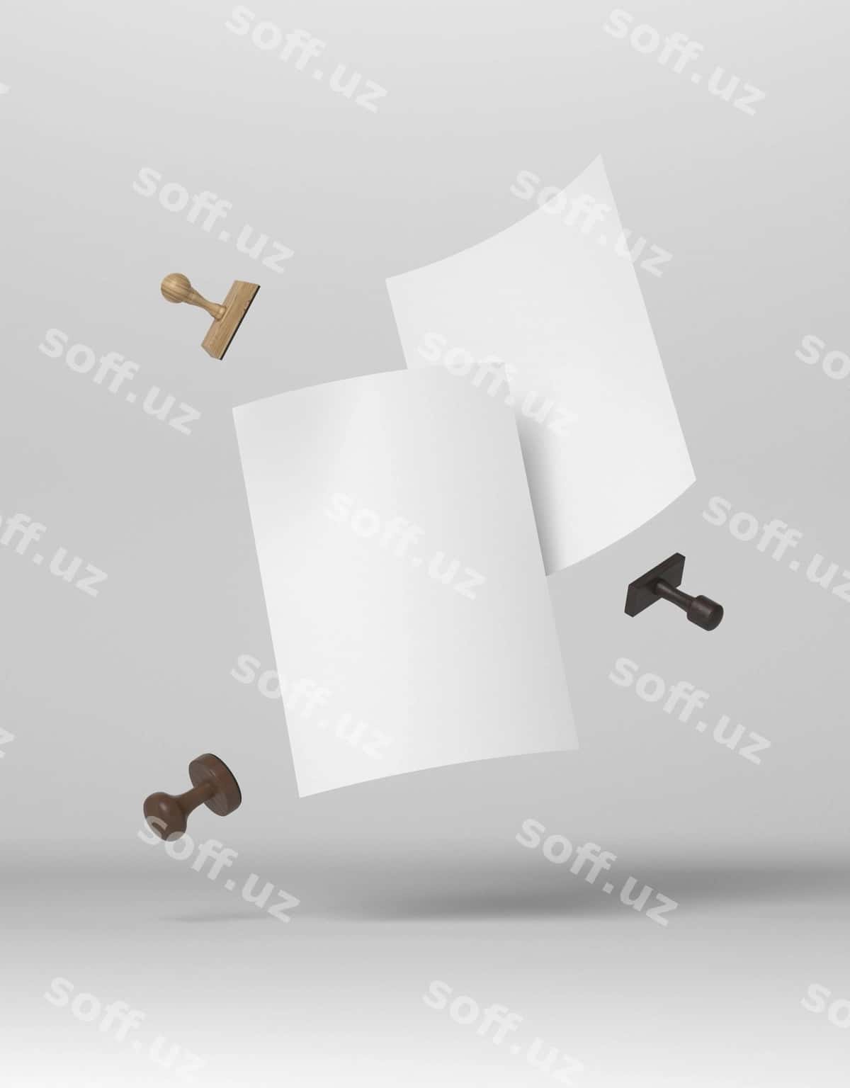 Qog'oz muhri soxta kompozitsiya | Paper seal mock up composition 1