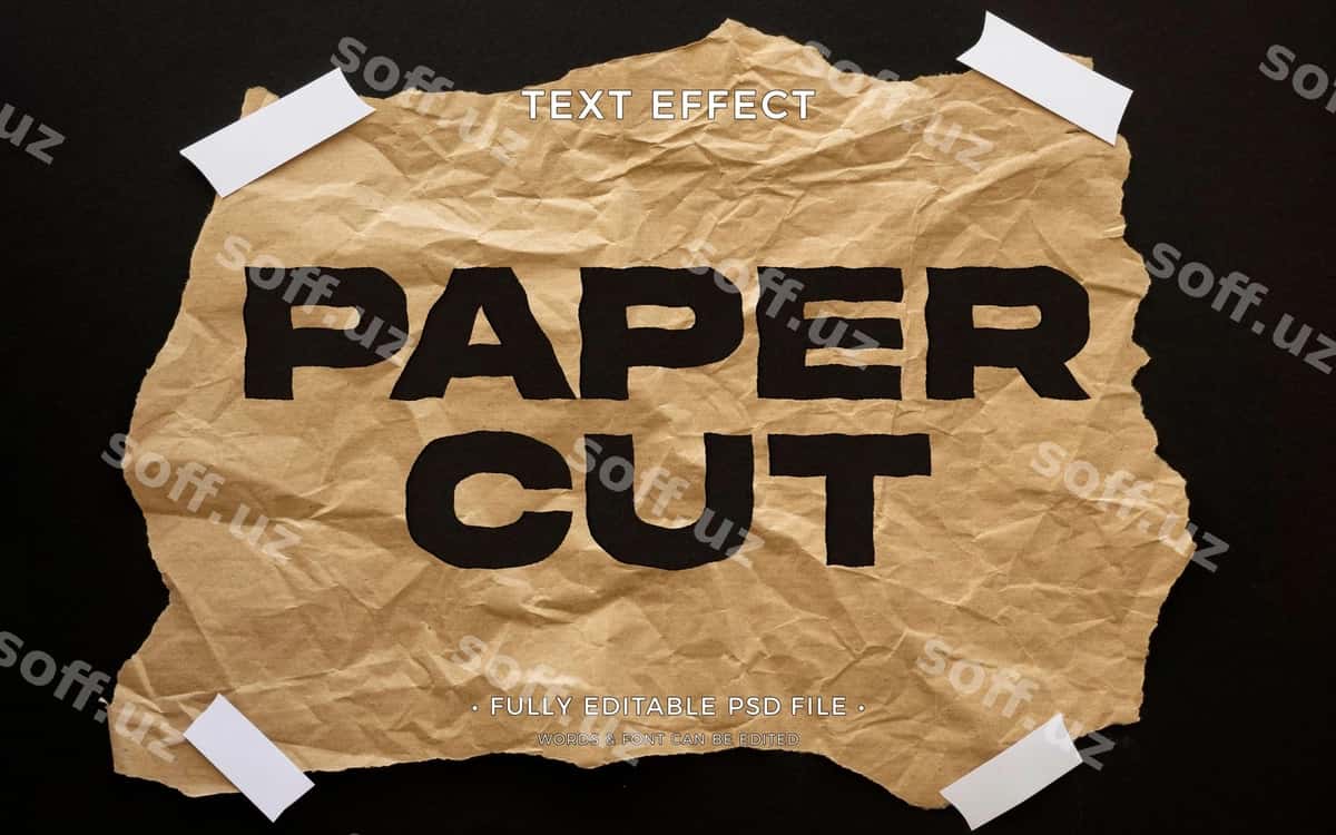 Qogʻoz tekstura matn effekti | Paper texture text effect 1