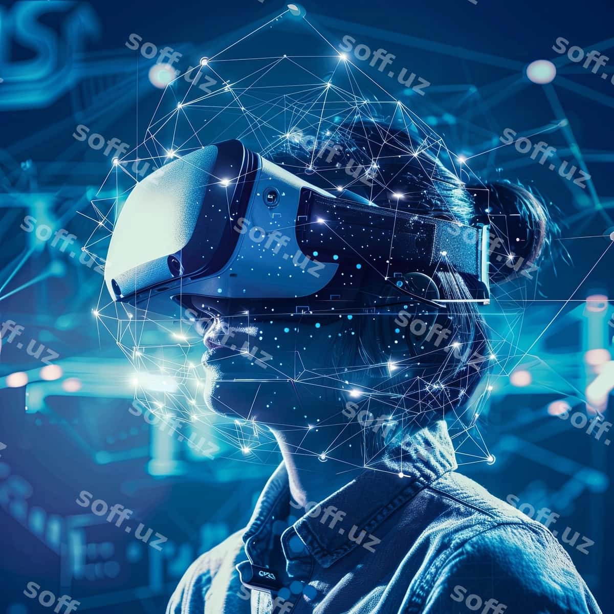 Shaxs VR AR googesdan foydalanadigan | Person using vr ar googles 1