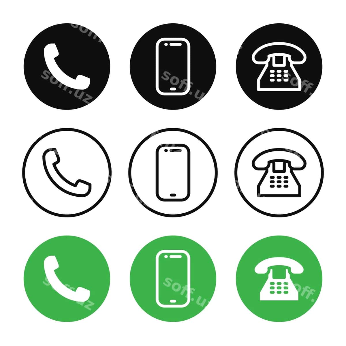 Telefon ikon vektor to'plami illustratsiyasi | Phone icon setvector illustration 1