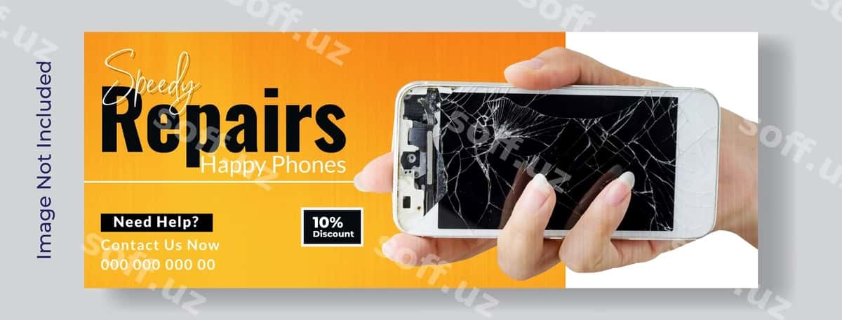 Telefon ta'mir baner reklamasi | Phone repair banner ad 1