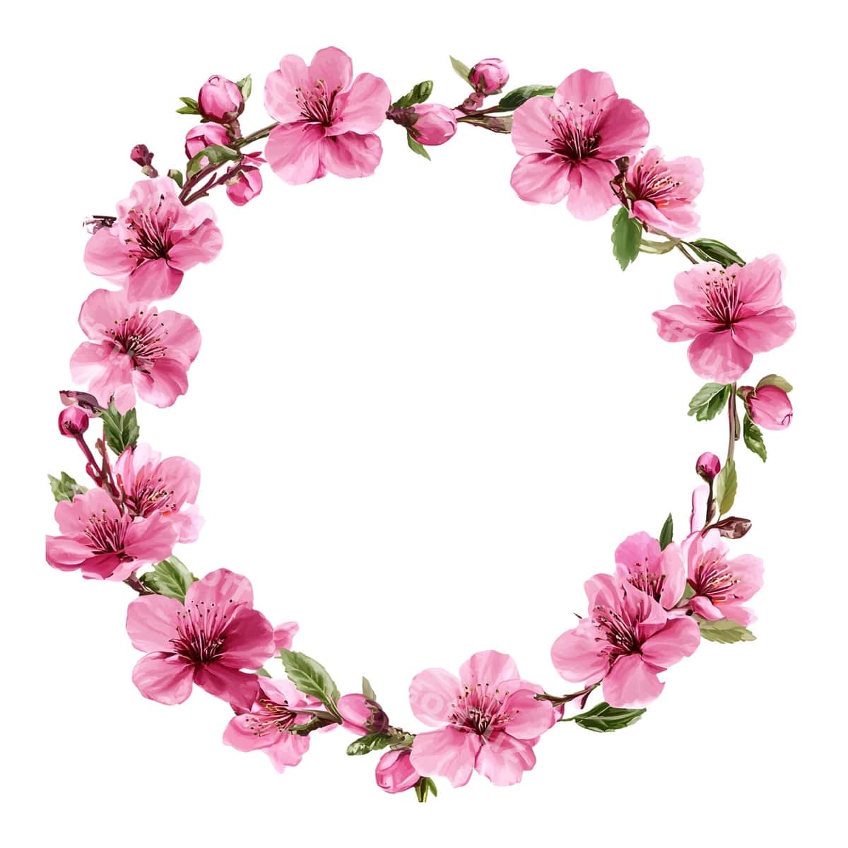 Pushti gilos mevasi garlandi | Pink cherry blossom wreath 1