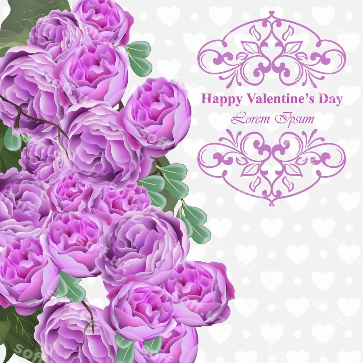 Pink pion gullari kartochka fon vektor | Pink peony flowers card background vector 1