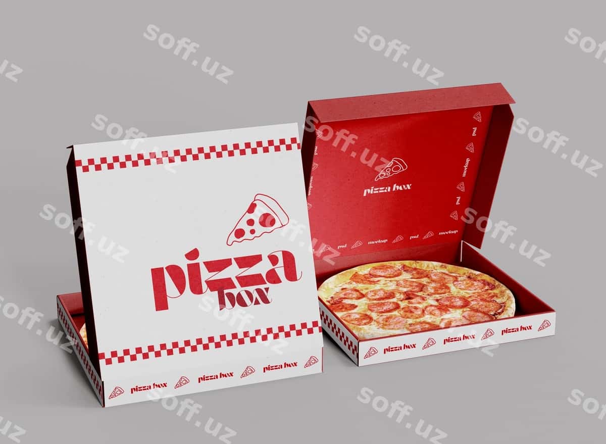 Pizza quticha namunasi | Pizza box mockup 1
