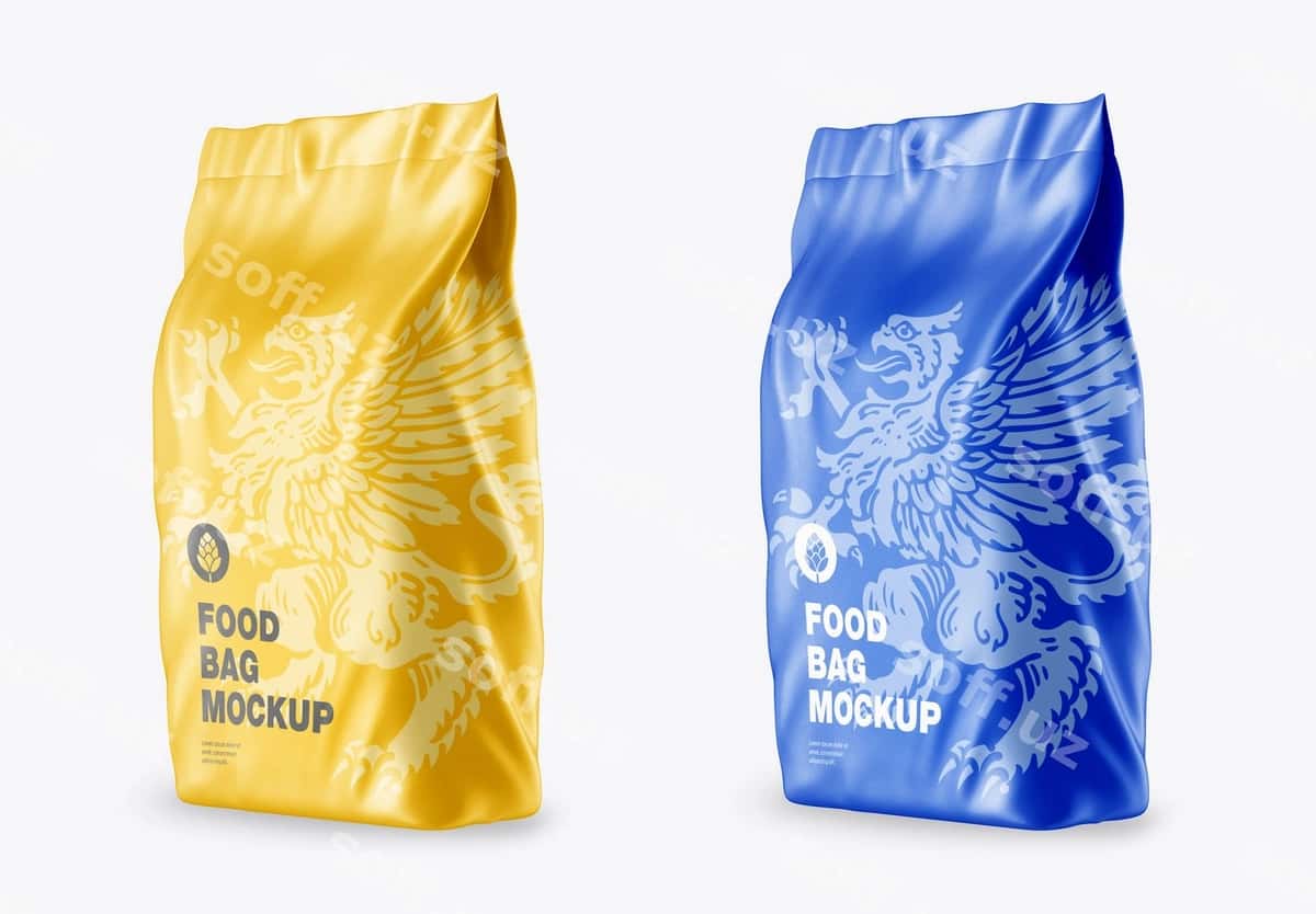 Plastik ovqat sumkasi mockup | Plastic food bag mockup 1