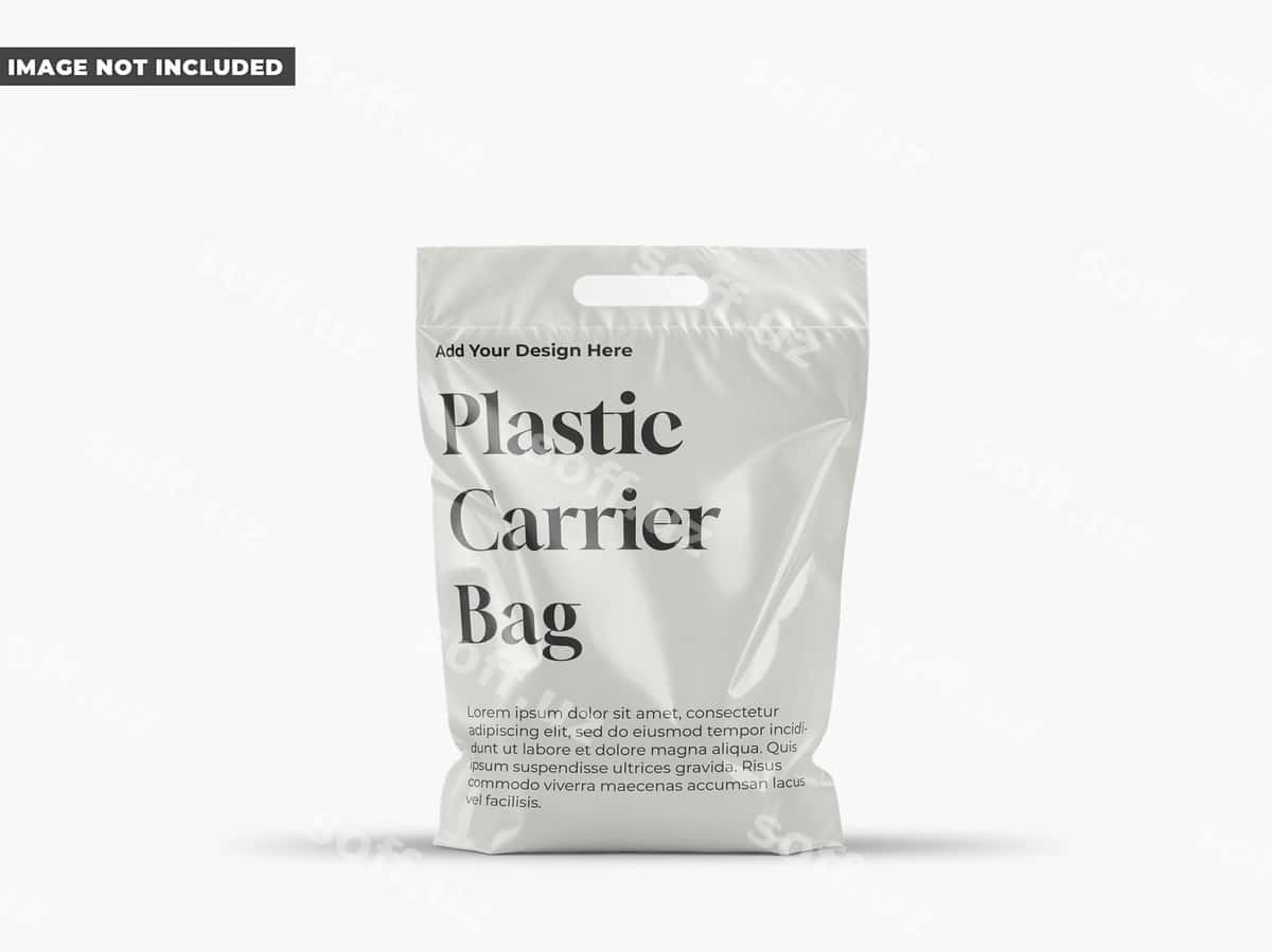Plastik pochta bagi oynali mockup | Plastic mailing bag with handle mockup 1