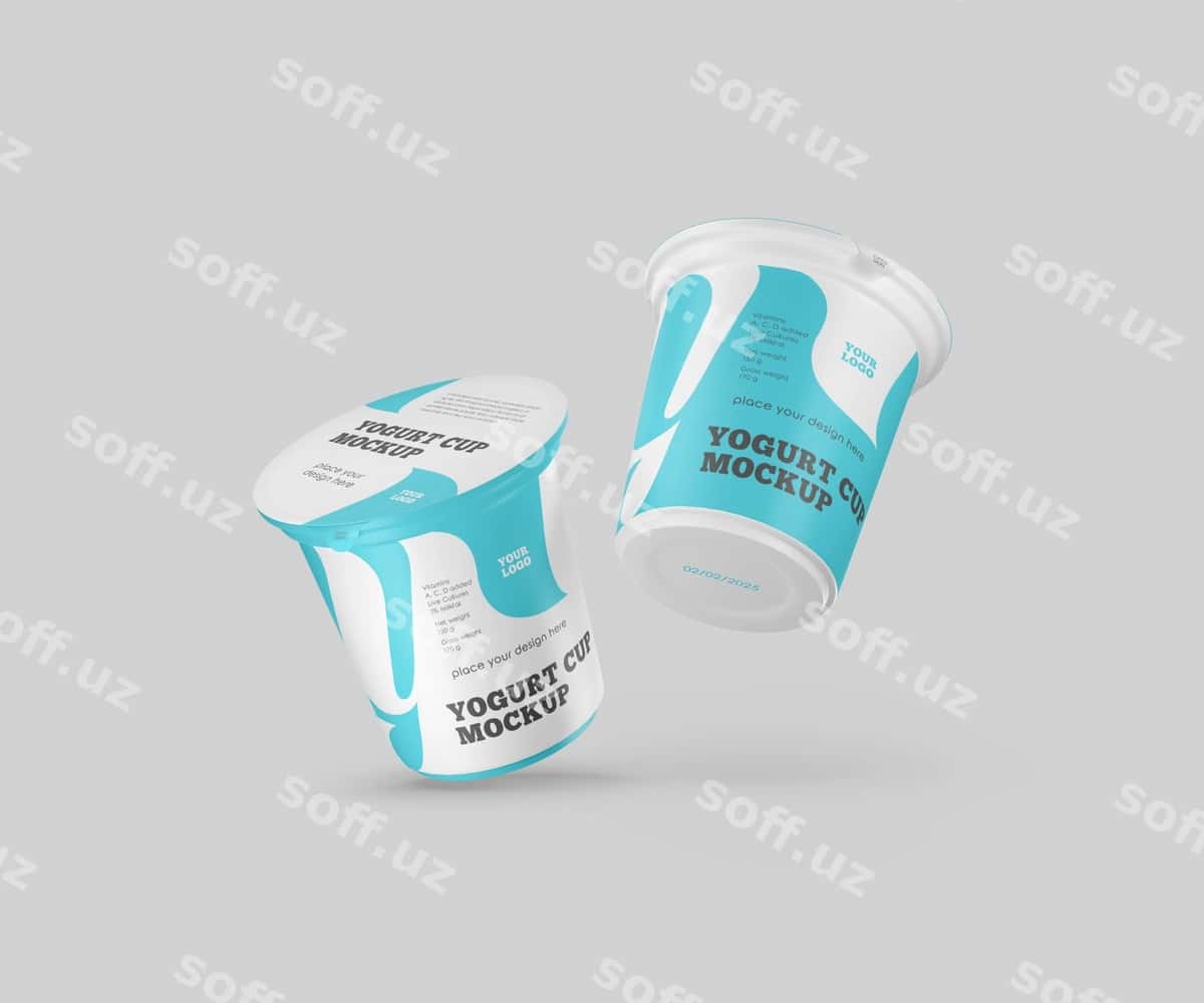 Plastik yogurt koptogi mockup | Plastic yogurt cup mockup 1