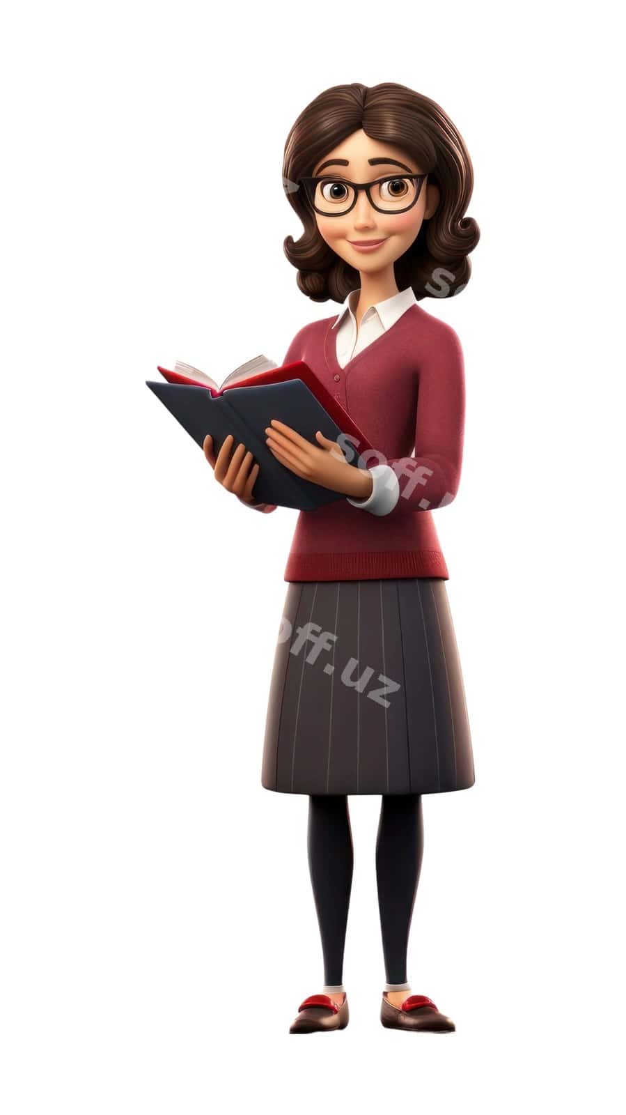 Png nashr o'qish karikatura ayol | Png publication reading cartoon female 1