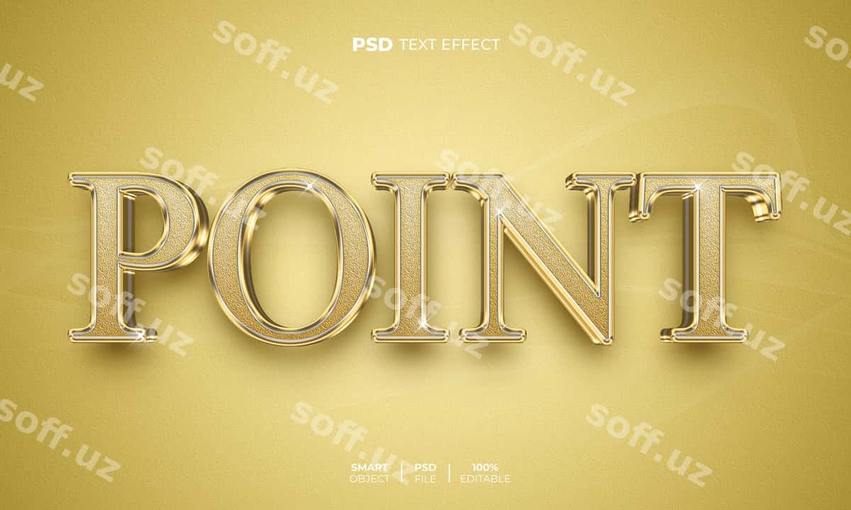 Nuqta 3D tahrirlanga matn effekti | Point 3d editable text effect 1
