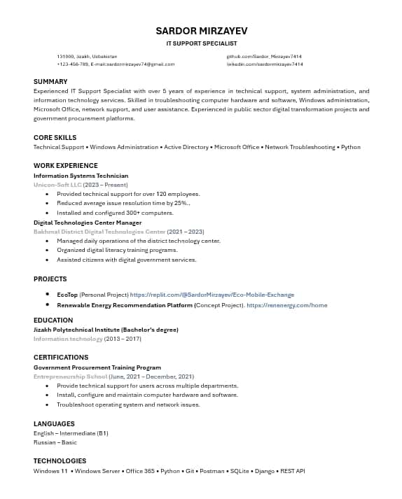 ATS Resume Kit 2026 – Professional CV, Cover Letter (Xalqaro standartlarga mos) 2