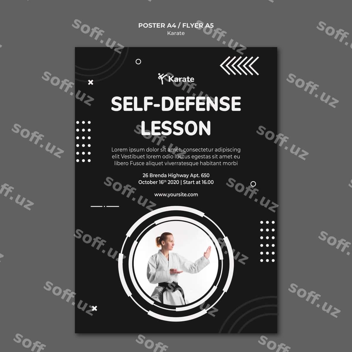 Afisha karate sinfi shabloni | Poster karate class template 1