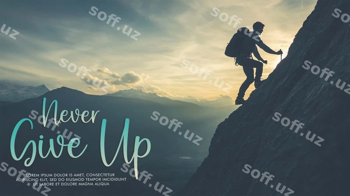 Poster hech qachon bermang | Poster never give up 1