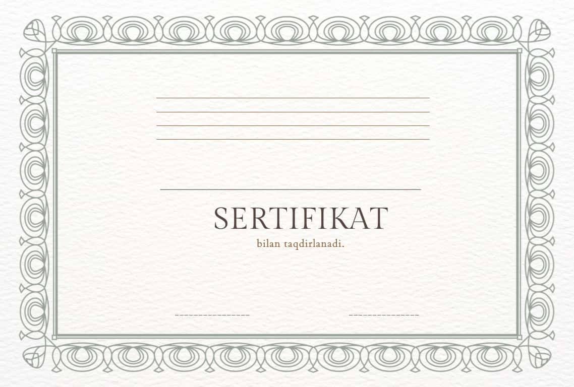 Sertifikat namunasi 2