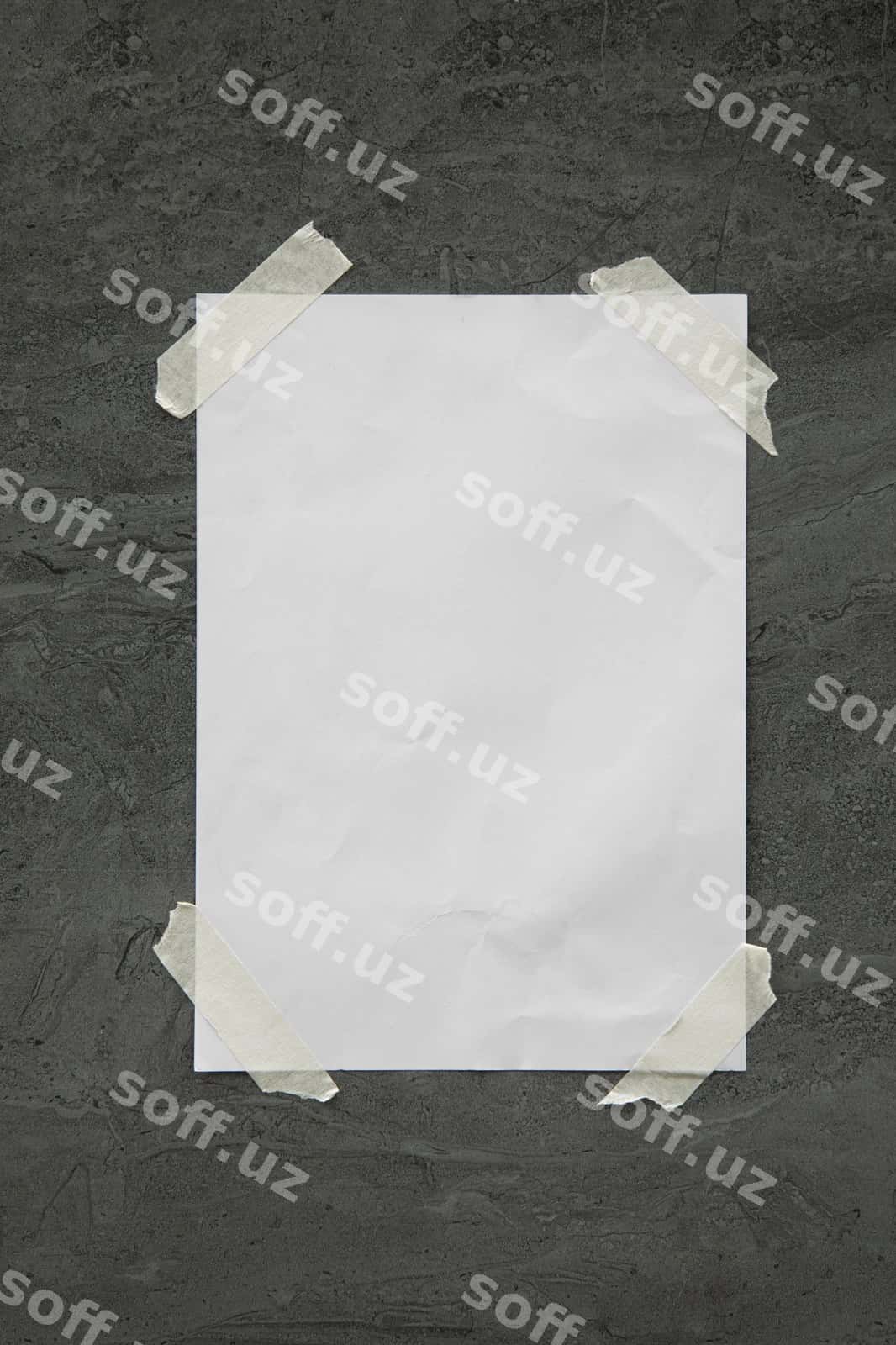 Afisha lyentali namuna | Poster with tape mockup 1