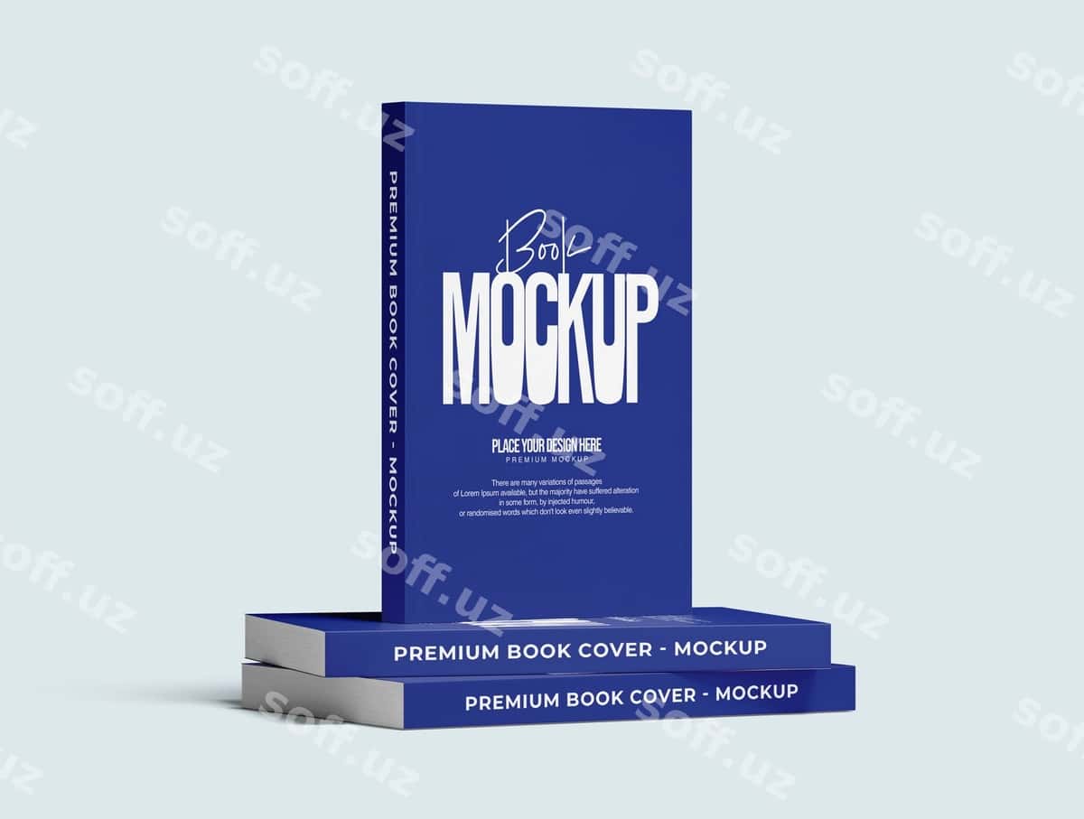 Premium kitob varaqi namuna shabloni | Premium book cover mockup template 1