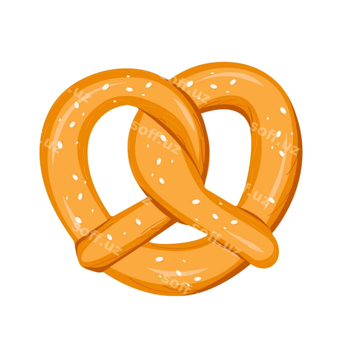 Pretzel ajraltirilgan oq fonda | Pretzel isolated white background 1