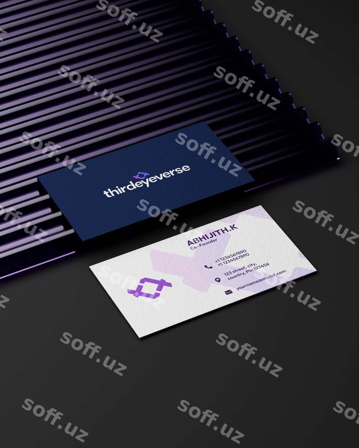 Profesional premium biznes karta namunasi | Professional premium business card mockup 1