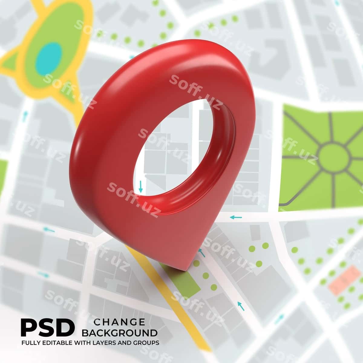 Psd 3D joylashuv belgisi GPS xaritasi | Psd 3d location icon gps map 1