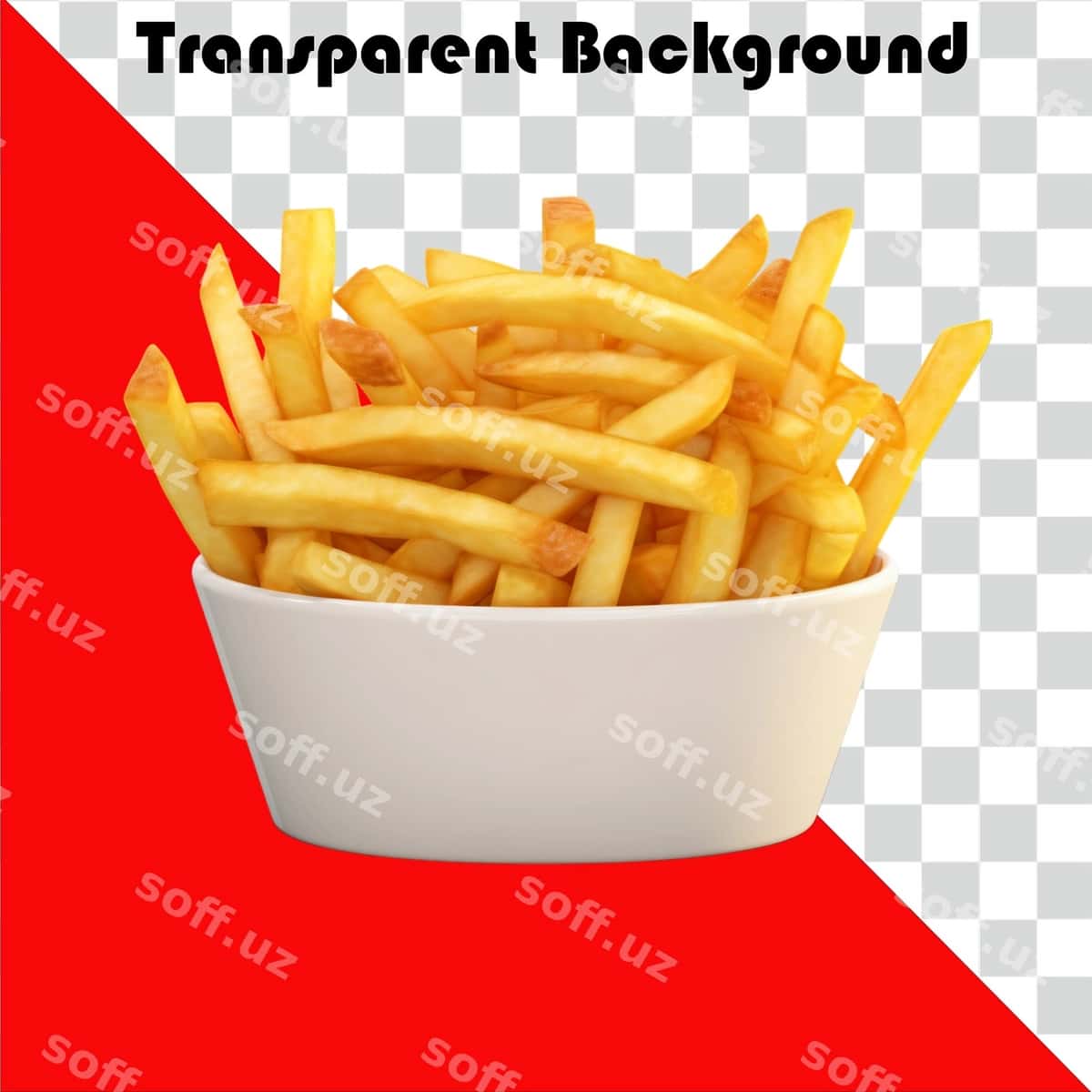 Psd frenc fries shaffof fonda | Psd french fries transparent background 1
