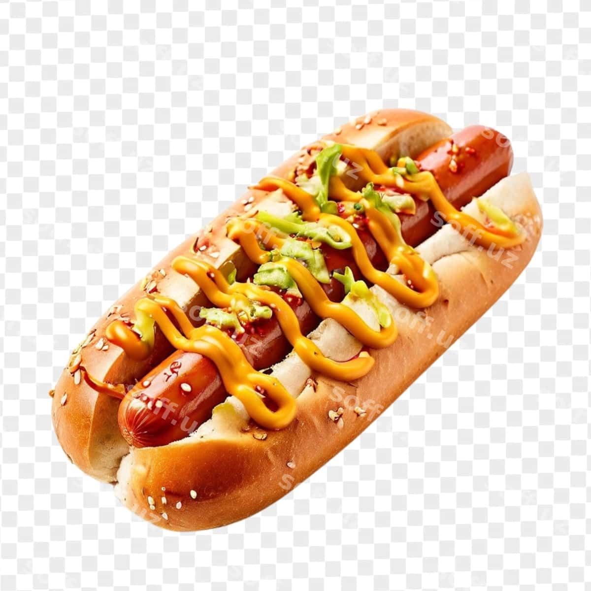 Psd hotdog ajraltirilgan orqa fonda | Psd hotdog isolated background 1