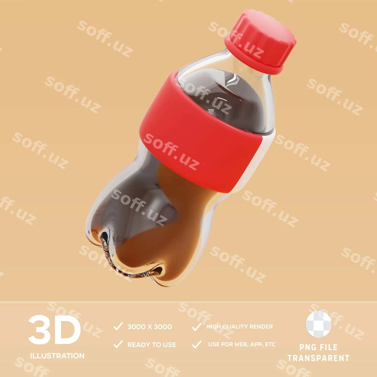 Psd soda uch o'lchovli illustratsiya | Psd soda 3d illustration 1