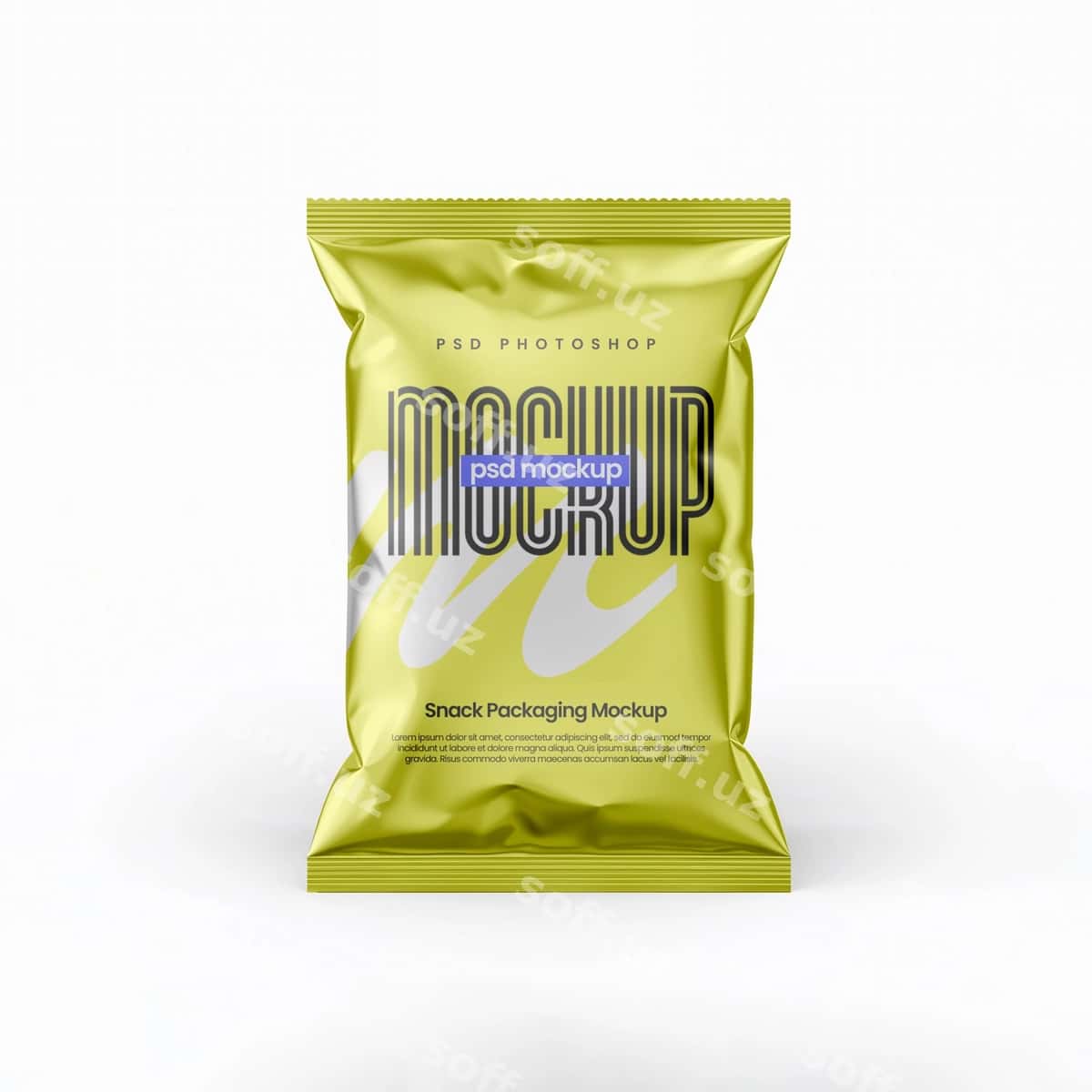 Puf snack plastik qadoq namunasi | Puff snack plastic packaging mockup 1