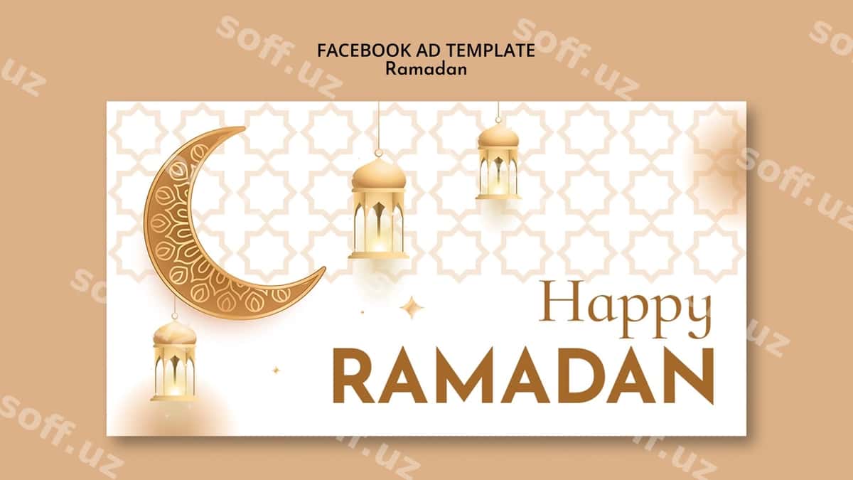 Ramazon bayrami Facebook shabloni | Ramadan celebration facebook template 1
