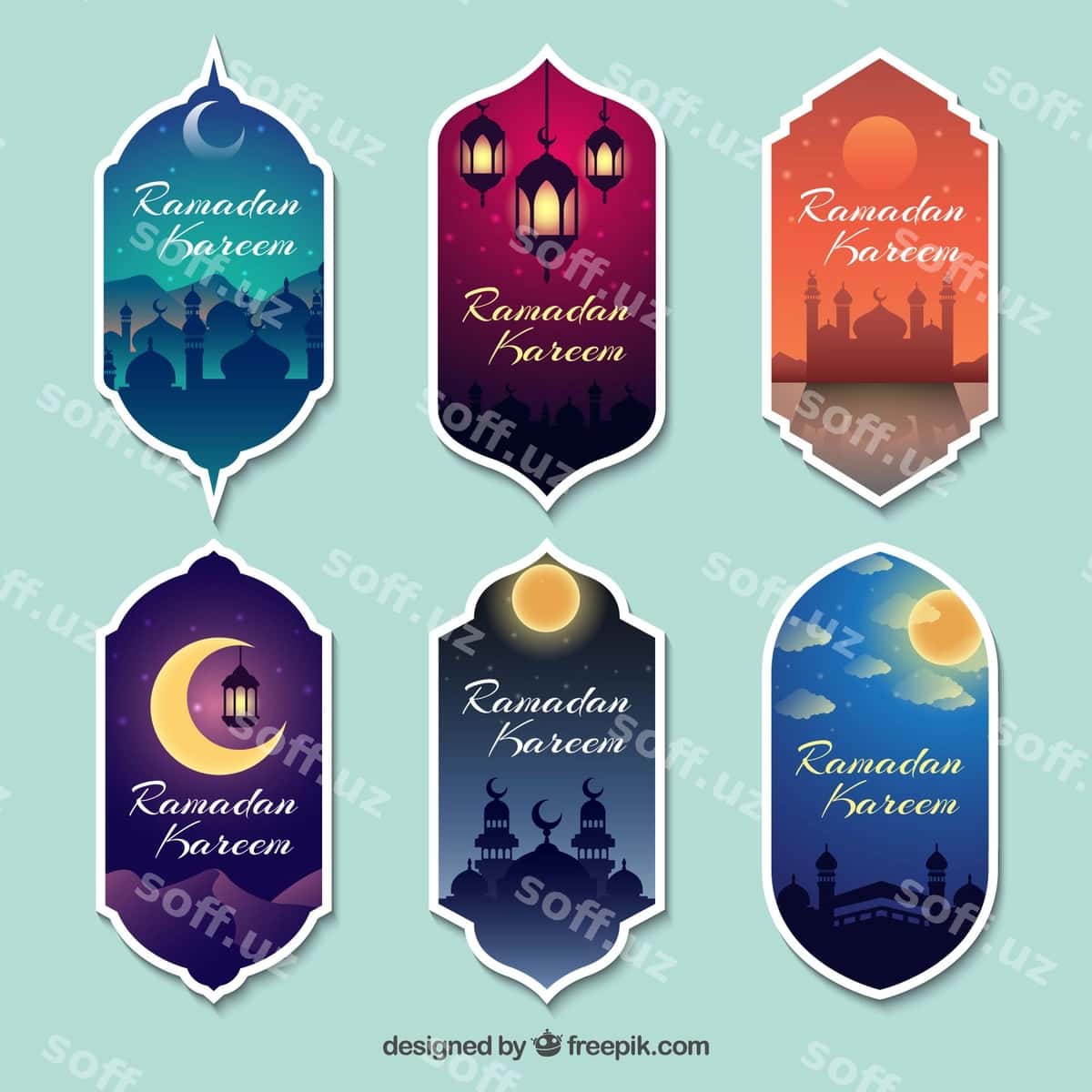 Ramazon dekorativ stikerlar to'plami | Ramadan decorative stickers collection 1