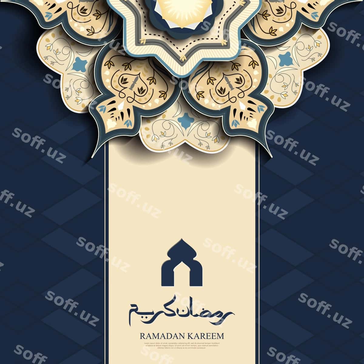 Ramazon kareem orqa fonda mandala bilan | Ramadan kareem background with mandala 1
