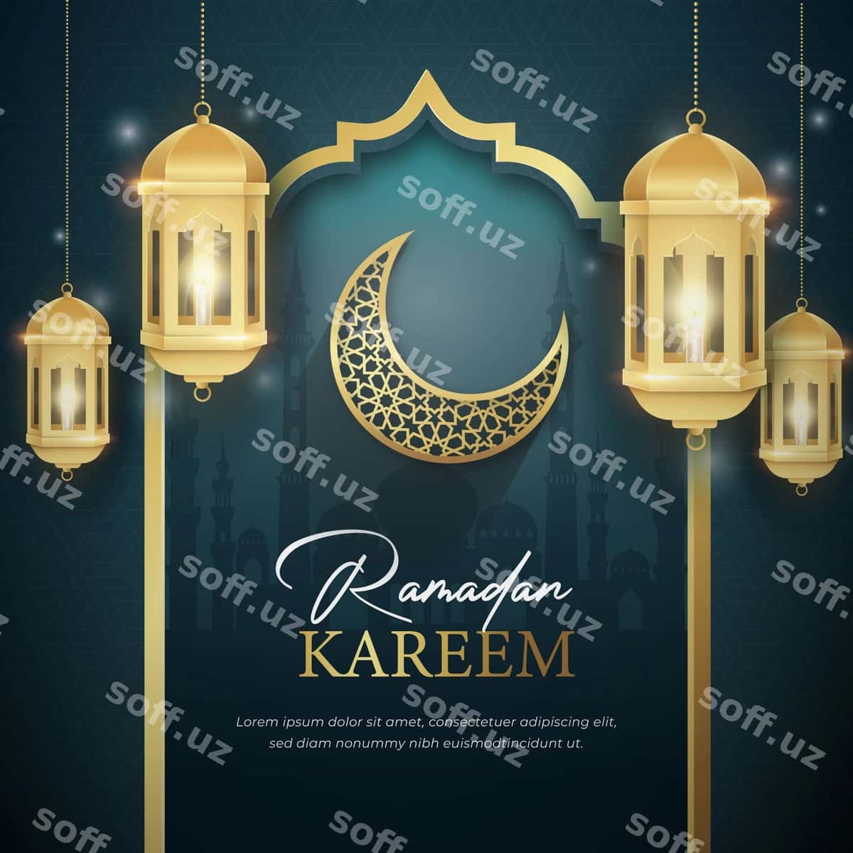 Ramazon kareem ijtimoiy tarmoqlar post shabloni | Ramadan kareem social media post template 1