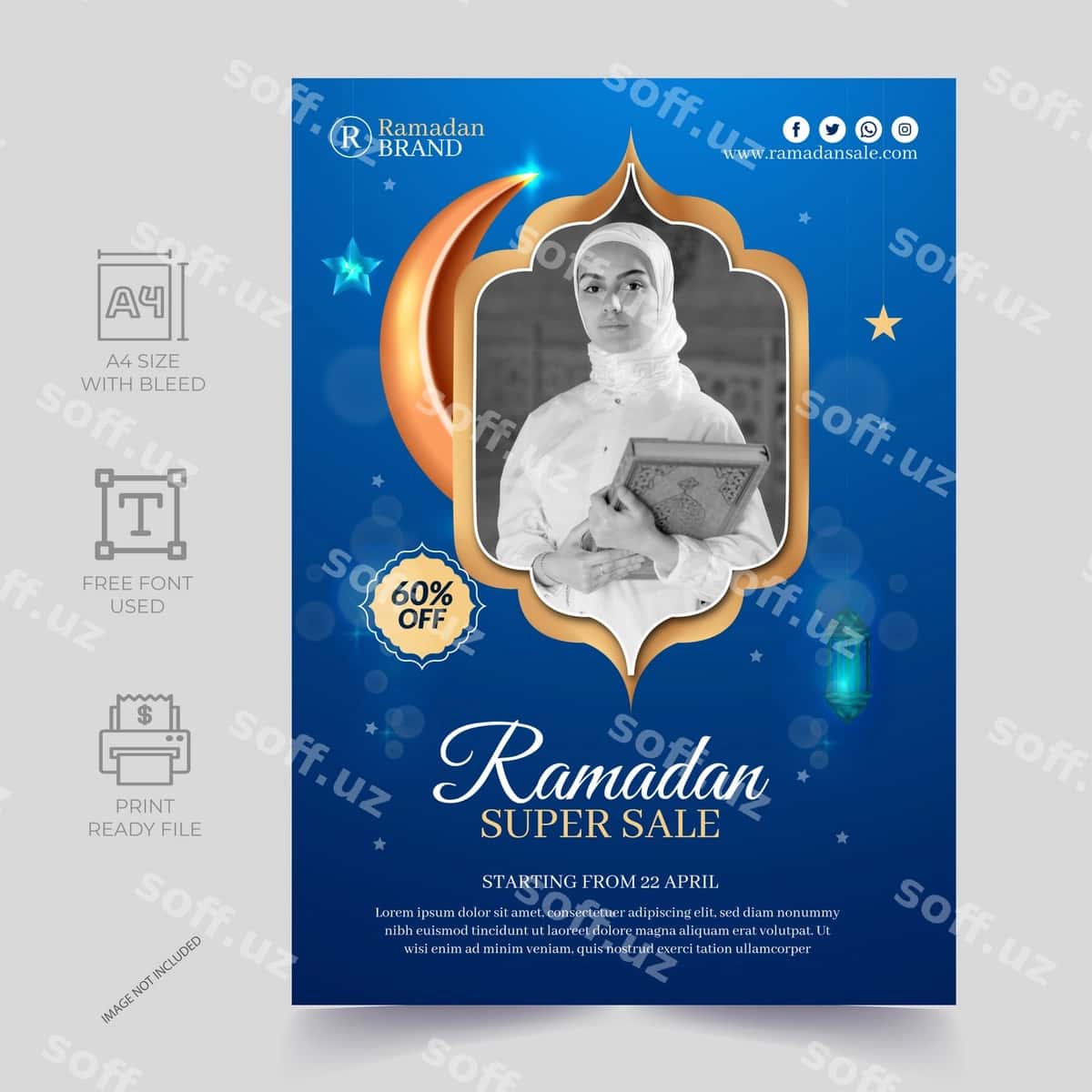 Ramazon chegirma flyer to'plam dizayni | Ramadan sale flyer collection design 1