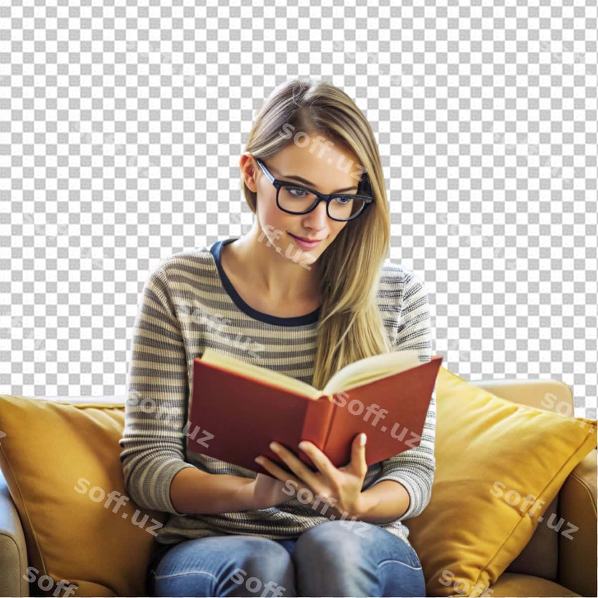 O'qi kitob shaffof orqa fonda | Read book transparent background 1