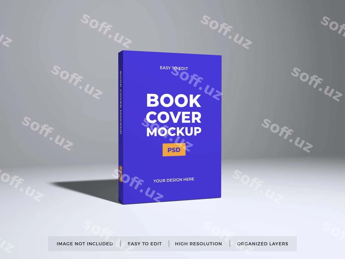 Haqiqiy kitob muqaddariyasi mockup | Realistic book cover mockup 1