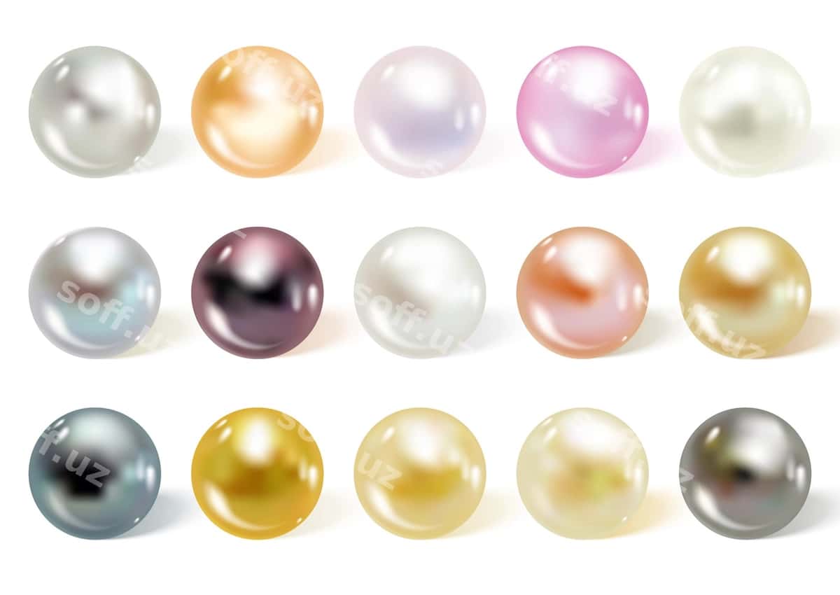 Haqiqiy turli ranglardan iborat insho komplekti | Realistic different colors pearls set 1