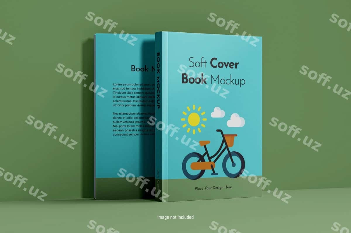 Realistik yumshoq muqaddas PSD kitob namunasi | Realistic softcover psd book mockup 1