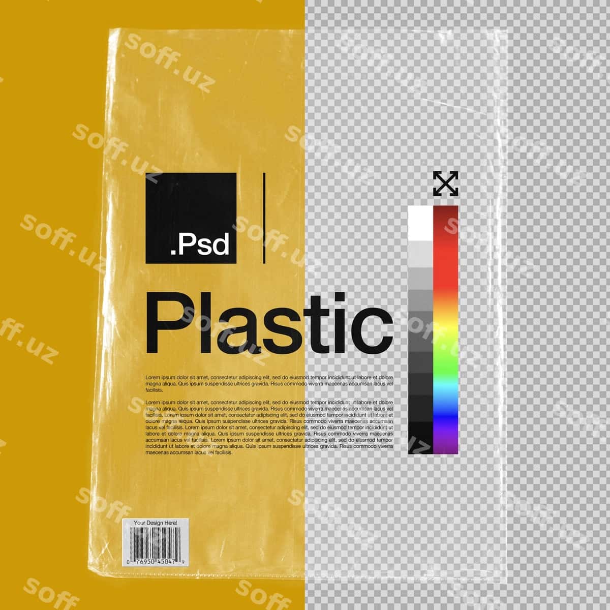 Realistik shaffof plastik namuna | Realistic transparent plastic mockup 1
